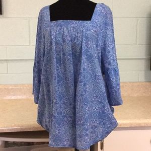 Kim Rogers blue blouse. NWOT
